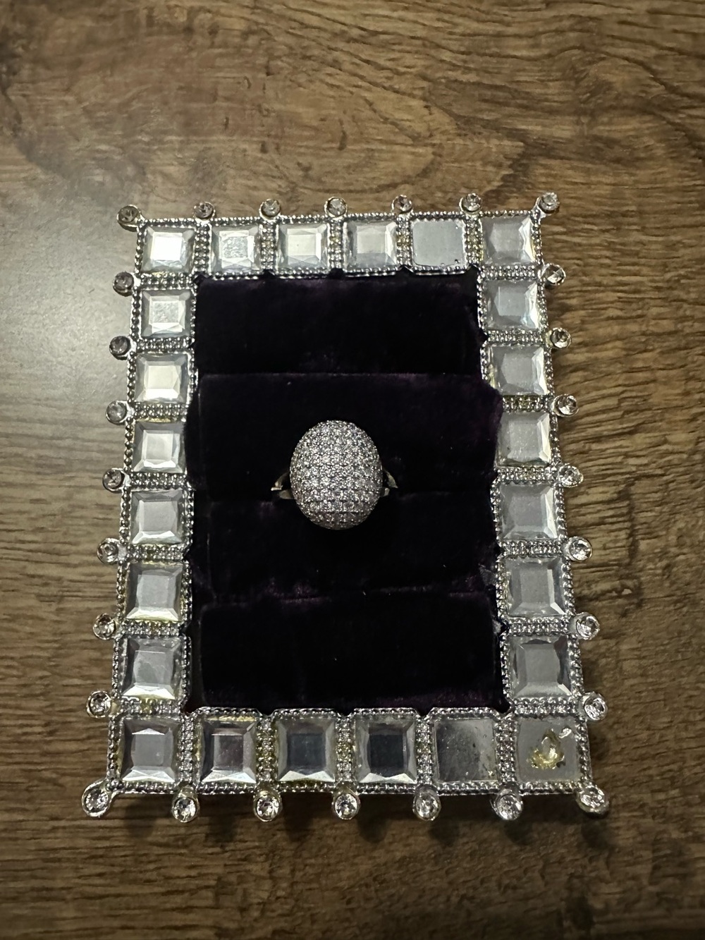 Pave sterling silver ring Sz 10